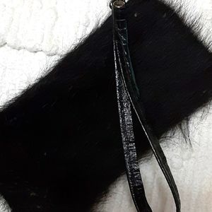Wristlet black cowhide